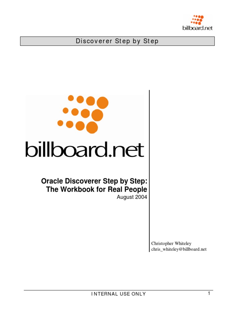 Discoverer Step by Step v3 PDF | PDF | Microsoft Excel | Button (Computing)