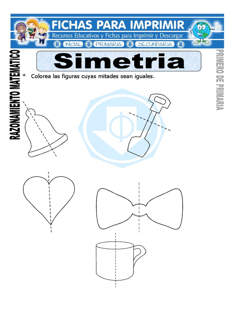 Ficha de Simetría para Primero de Primaria PDF | PDF