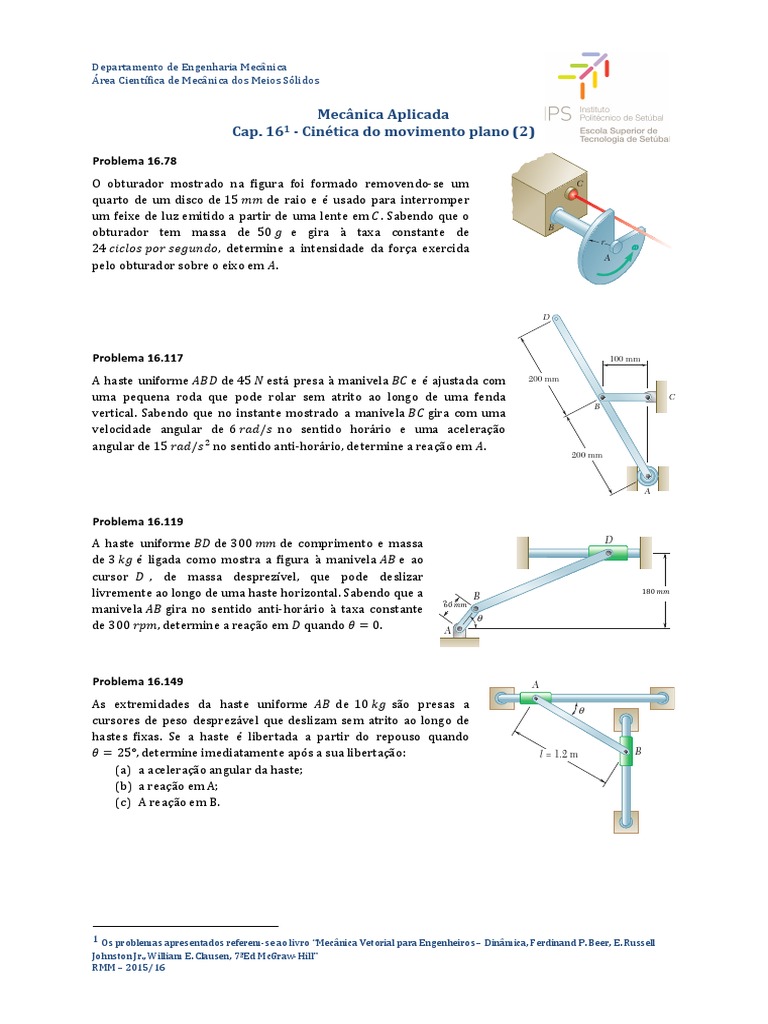 Dokumen Tips A B Mecnica Aplicada The Force P B Cap 16 A 1 Ltodiestipsptrmendesresourcesmaexerciciosmacap16 2pdf1os Acceleration Natural Philosophy