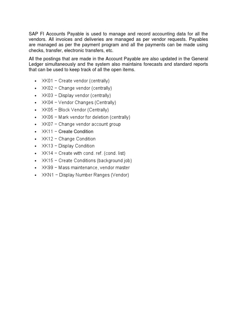 Sap Accounts Payable | PDF | Finance & Money Management