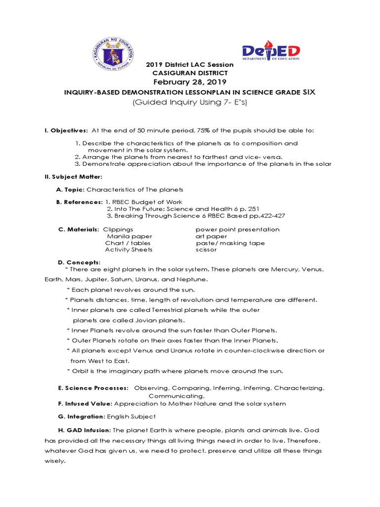 Grade 6 Inquiry on Solar System Planets | PDF | The Planets | Planets