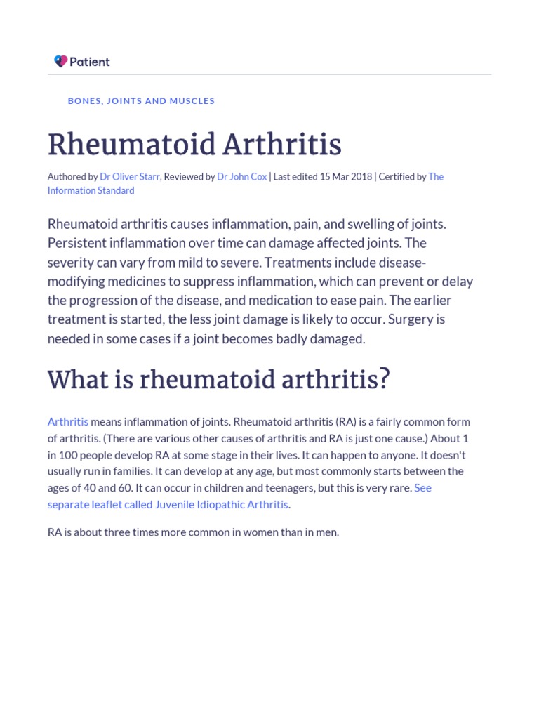 Arthritis PDF | PDF | Rheumatoid Arthritis | Arthritis