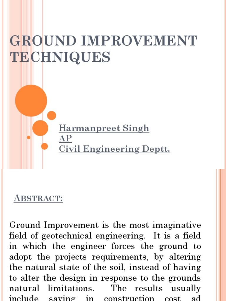Ground Improvement Techniques Overview | PDF | Deep Foundation | Soil