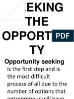 Seeking The Opportunity
