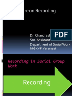 Recording in Social Group Work 
