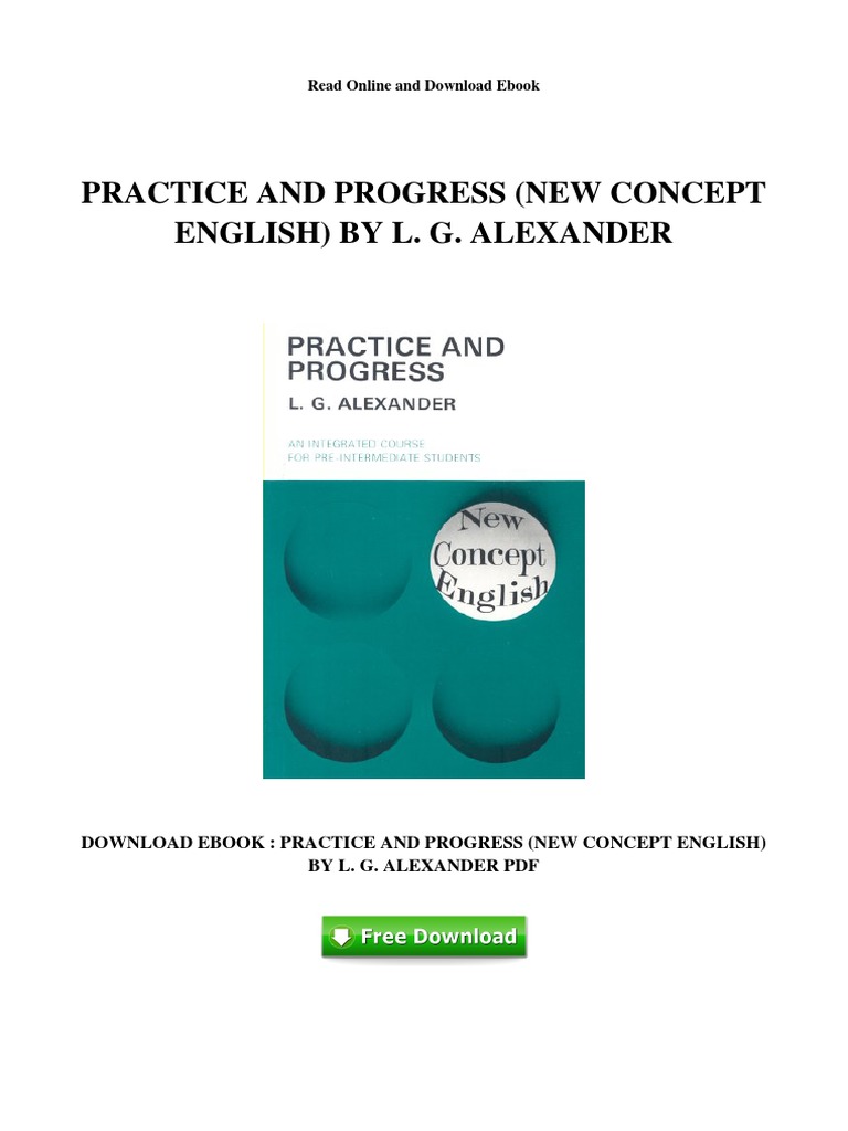 Practice and Progress New Concept English by L G Alexander PDF PDF