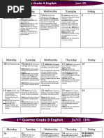 Calendar Lesson Budget by Quarter English