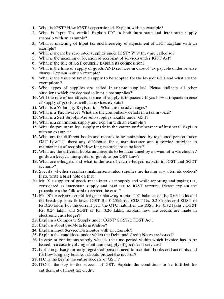 Understanding IGST and Input Tax Credit | PDF | Value Added Tax ...