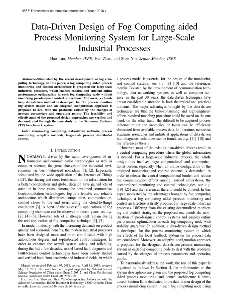 Fog Computing for Industrial Process Monitoring | PDF | Computer ...
