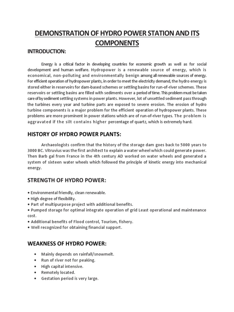 Demonstration of Hydro Power Plant | PDF | Hydroelectricity | Power Station