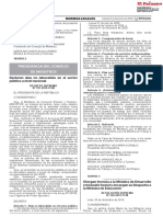 El Peruano - Declaran Días No Laborables 2020