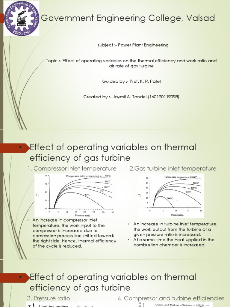 Impact of Variables on Gas Turbine Efficiency | PDF | Gas Turbine ...