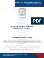 Manual inscripción pregrado U Cauca 2020