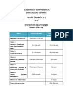 Cronograma Del Primer Semestre - 2019