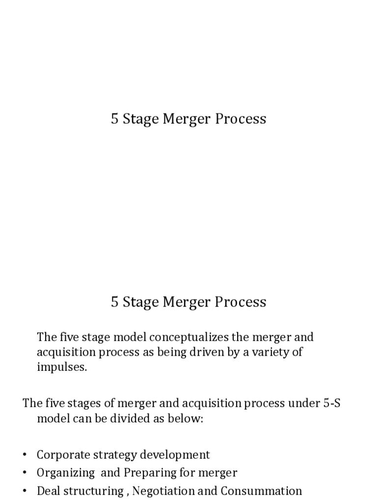 5 Stage Merger Process | PDF | Due Diligence | Mergers And Acquisitions