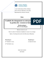 Conduite Du Changement en Entreprise Le Rôle de La Gestion Des Ressources Humaines PDF