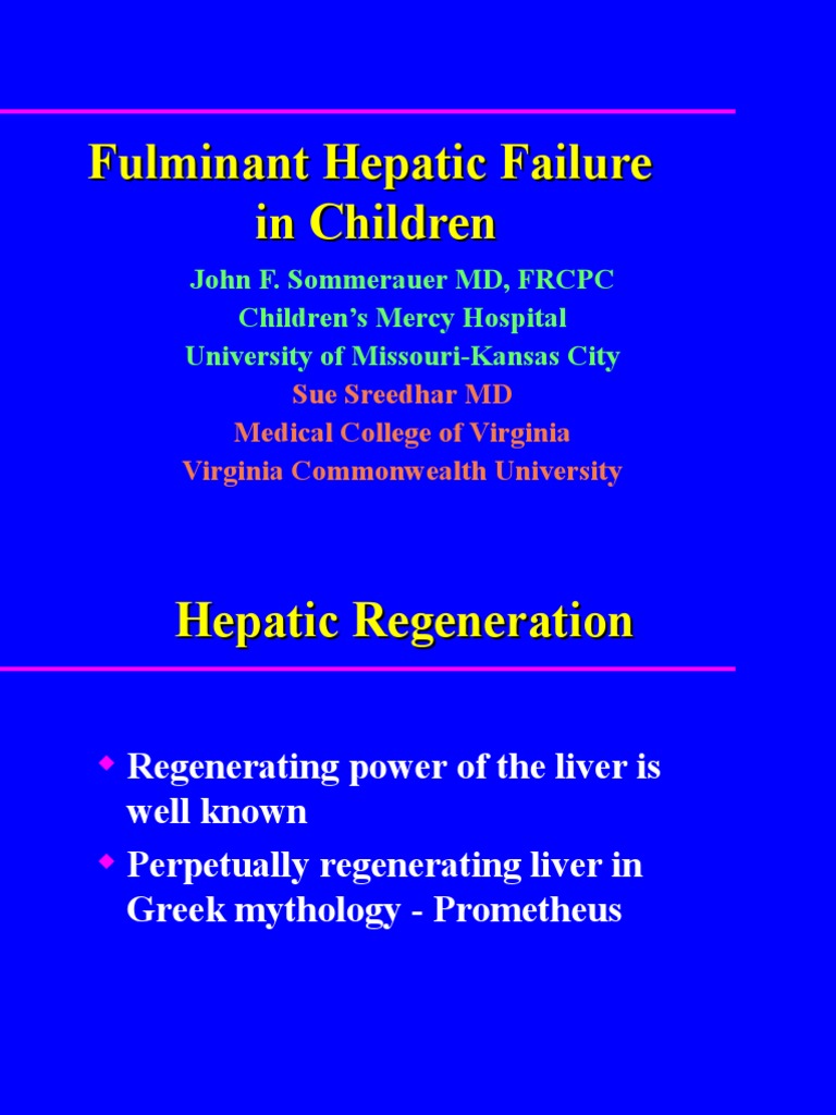 Fulminant Hepatic Failure in Children | PDF | Liver | Hepatitis