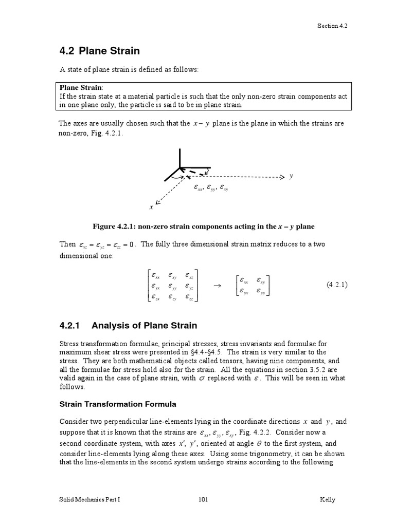 04 Strain 02 Plane Strain PDF | PDF | Deformation (Mechanics) | Stress ...