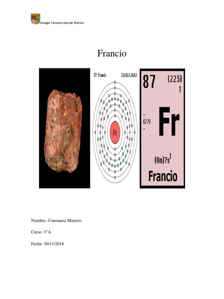Características y usos del francio | PDF | Química Física | Átomos