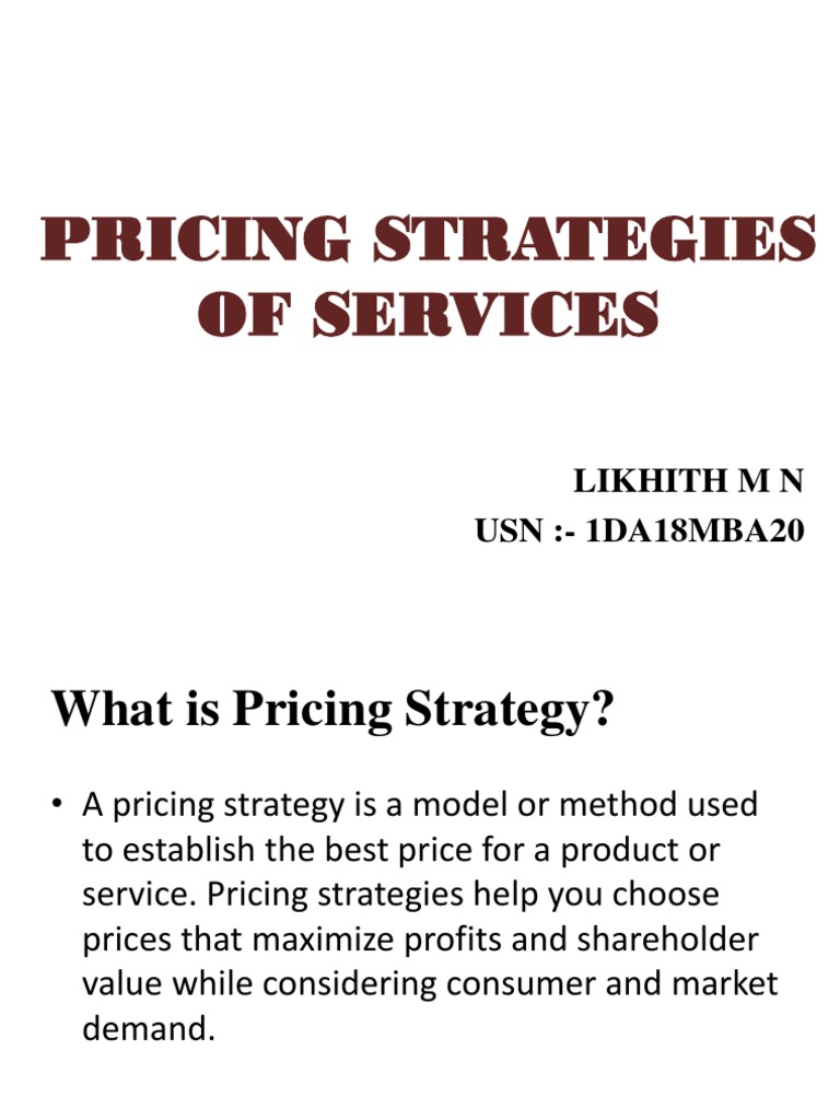 (New) Pricing Strategies of Services | PDF | Pricing | Value (Economics)