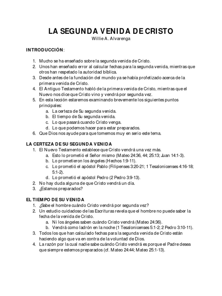 La Segunda Venida de Cristo: Preparación y Eventos | PDF | Cristo ...