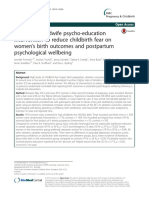 Effects of A Midwife Psyco Education Intervention To Reduce Childbirth Fear On Womens Birth Outcomes and Postpartum Psychological Wellbeing