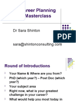 Career Planning Masterclass: DR Sara Shinton