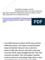 Analisis Efektivitas Biaya (CEA) Merupakan Metode