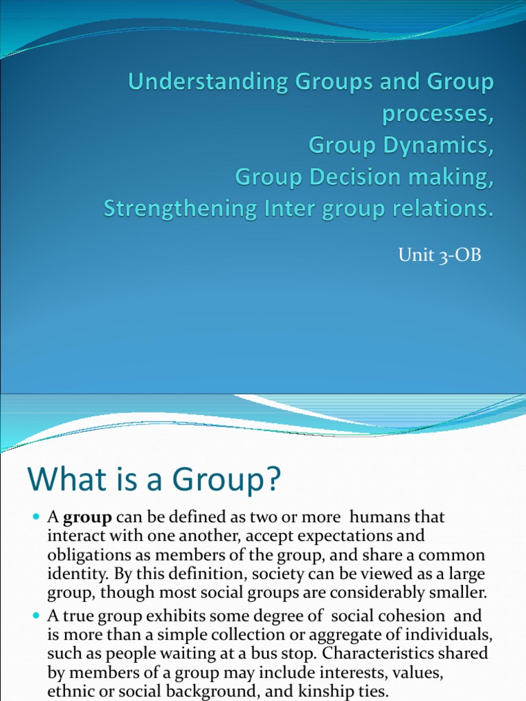 Group Dynamics Stages of Group Developmnt | PDF | Social Group | Group ...