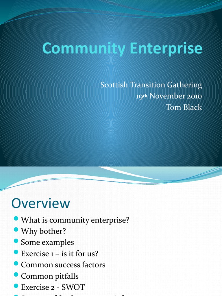 Community Enterprise: Success Factors & Support | PDF | Social ...