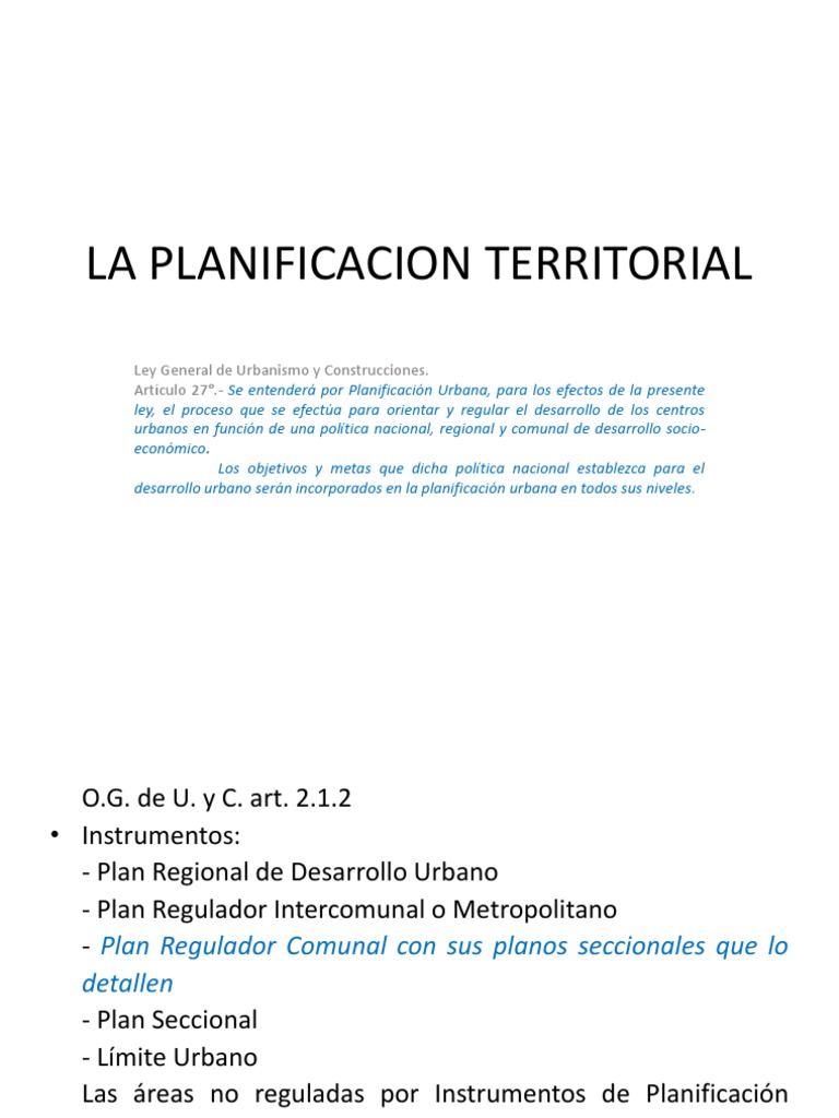 Planificación Urbana y Regulación Territorial | PDF | Planificación ...