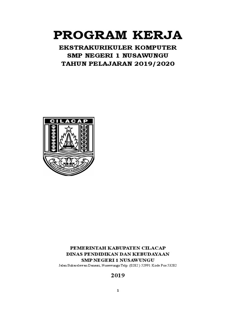 Program Kerja Eskul Komputer SMPN 1 | PDF