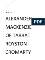 Alexander Mackenzie of Tarbat Royston Cromarty