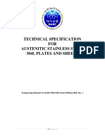 Technical Specification For Austenitic Stainless Steel 304l Plates and Sheets