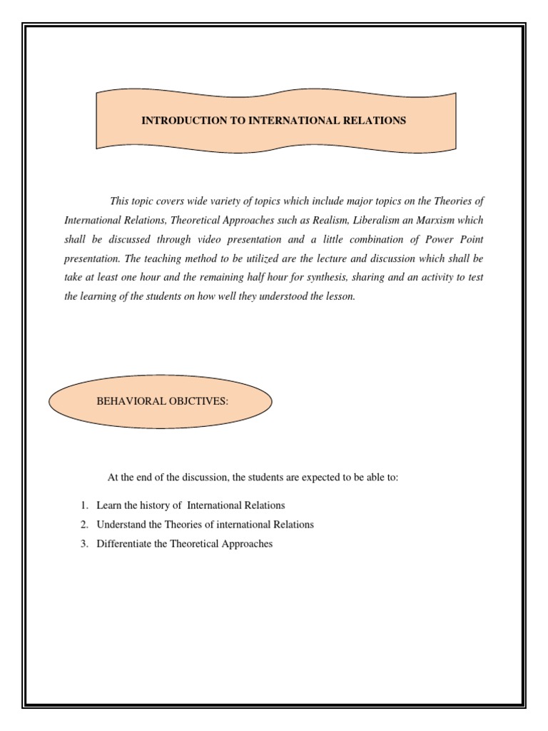 Introduction To International Relations Pdf International Relations