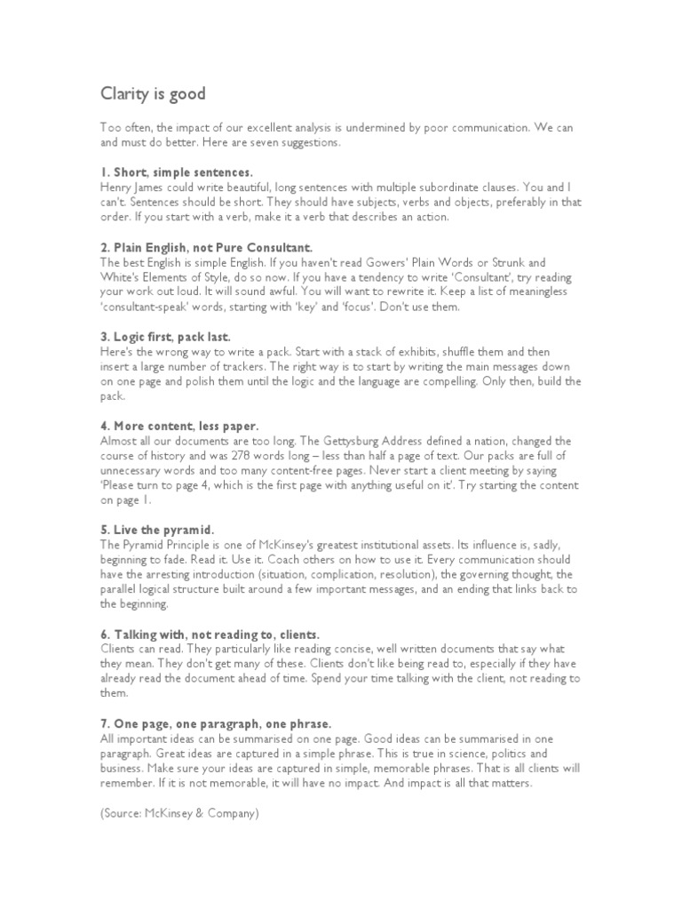 Clarity Pdf Pdf Sentence Linguistics English Language