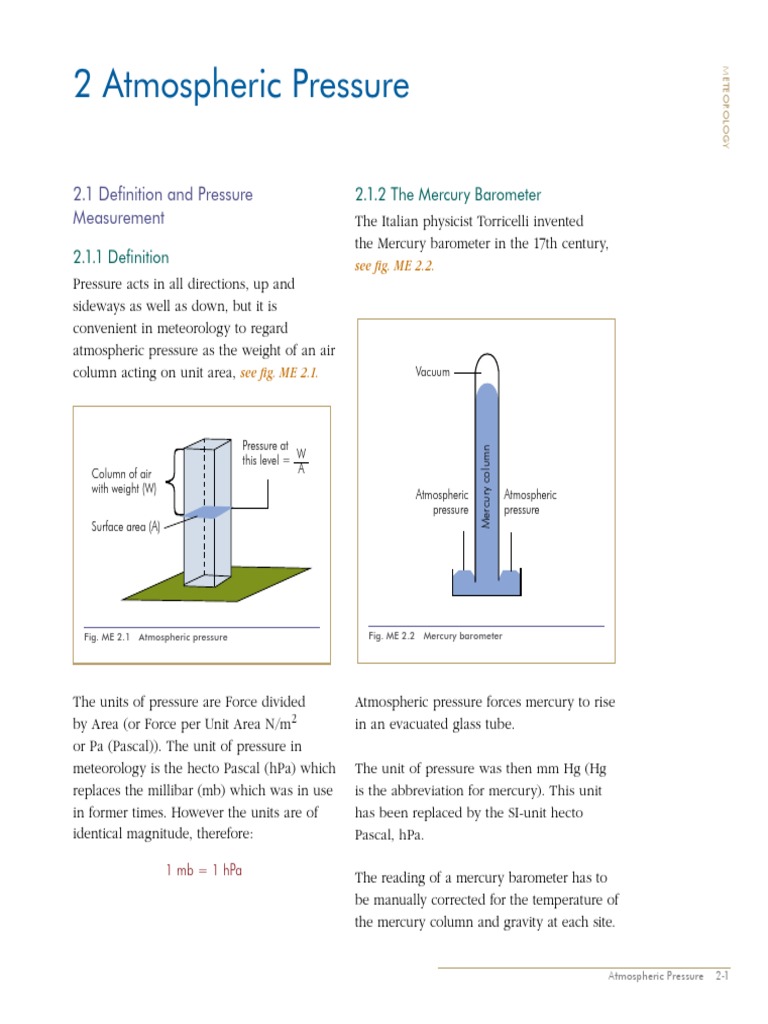 Understanding Atmospheric Pressure | PDF | Atmospheric Pressure ...