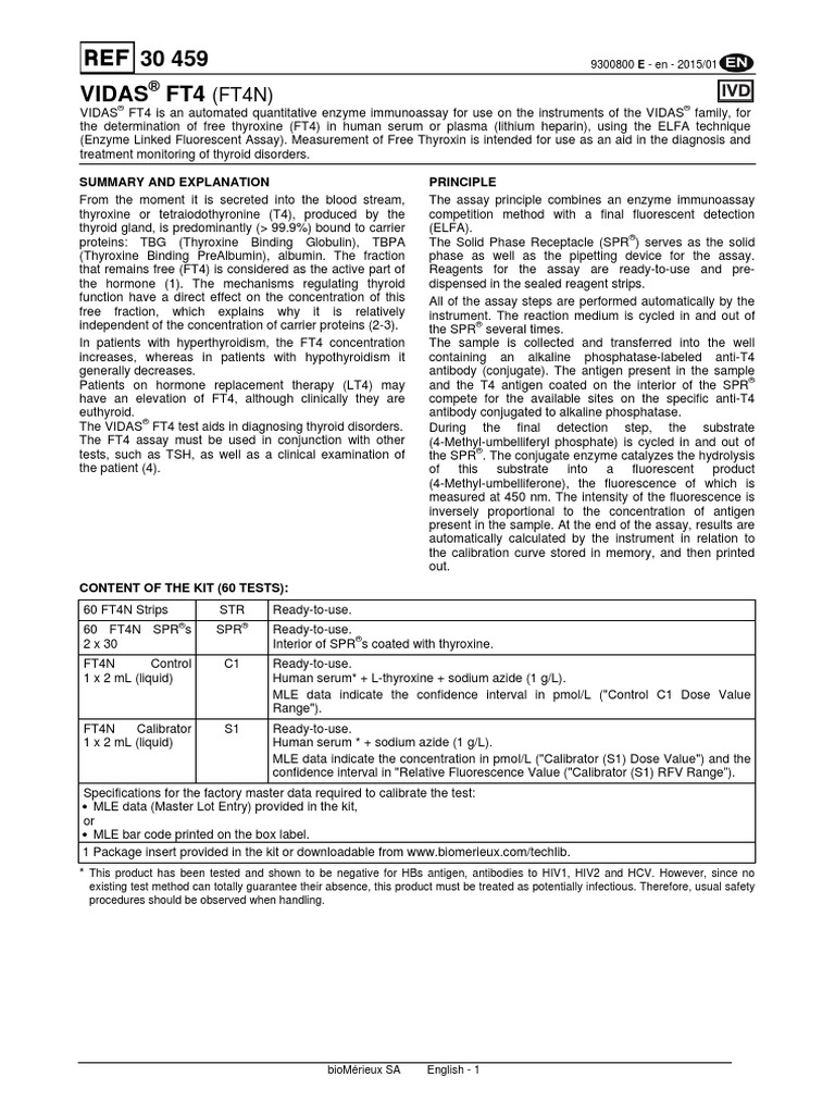 Package Insert - 9300800 - E - en - 30459 FT4 PDF | PDF | Nature