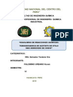 Equlibrio de Reacciones Termodinamica FINAL de Acetato de Etilo