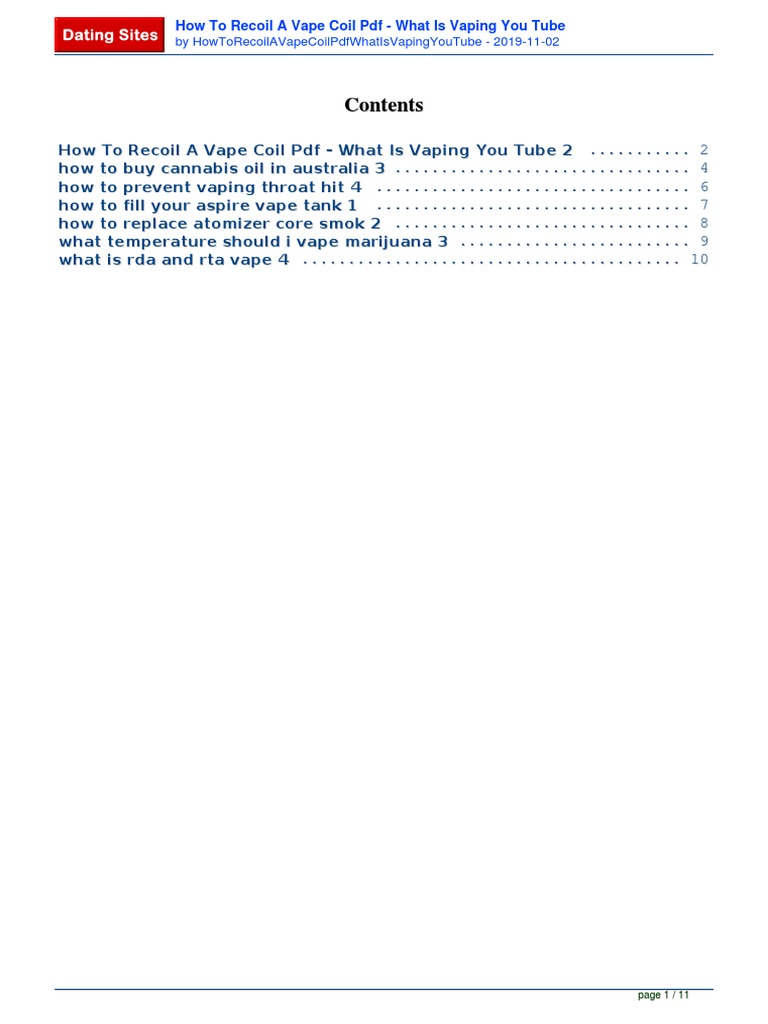 Recoiling Vape Coils Guide | PDF | Electronic Cigarette | Cannabis (Drug)