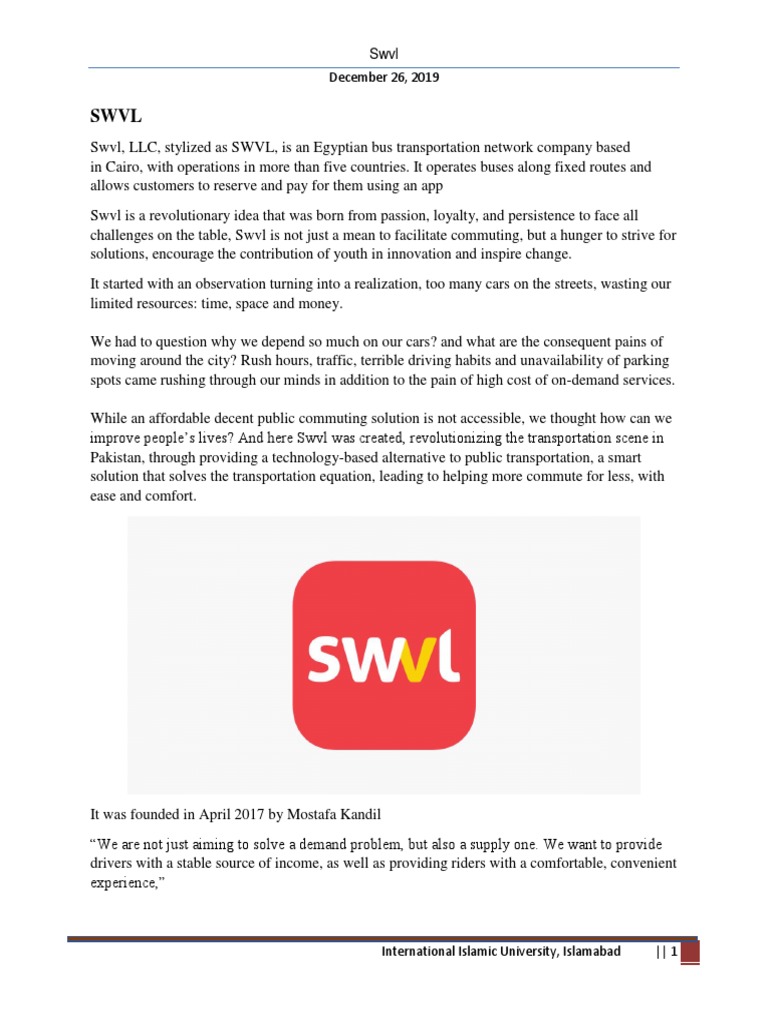 SWVL | PDF | Facebook | Public Transport