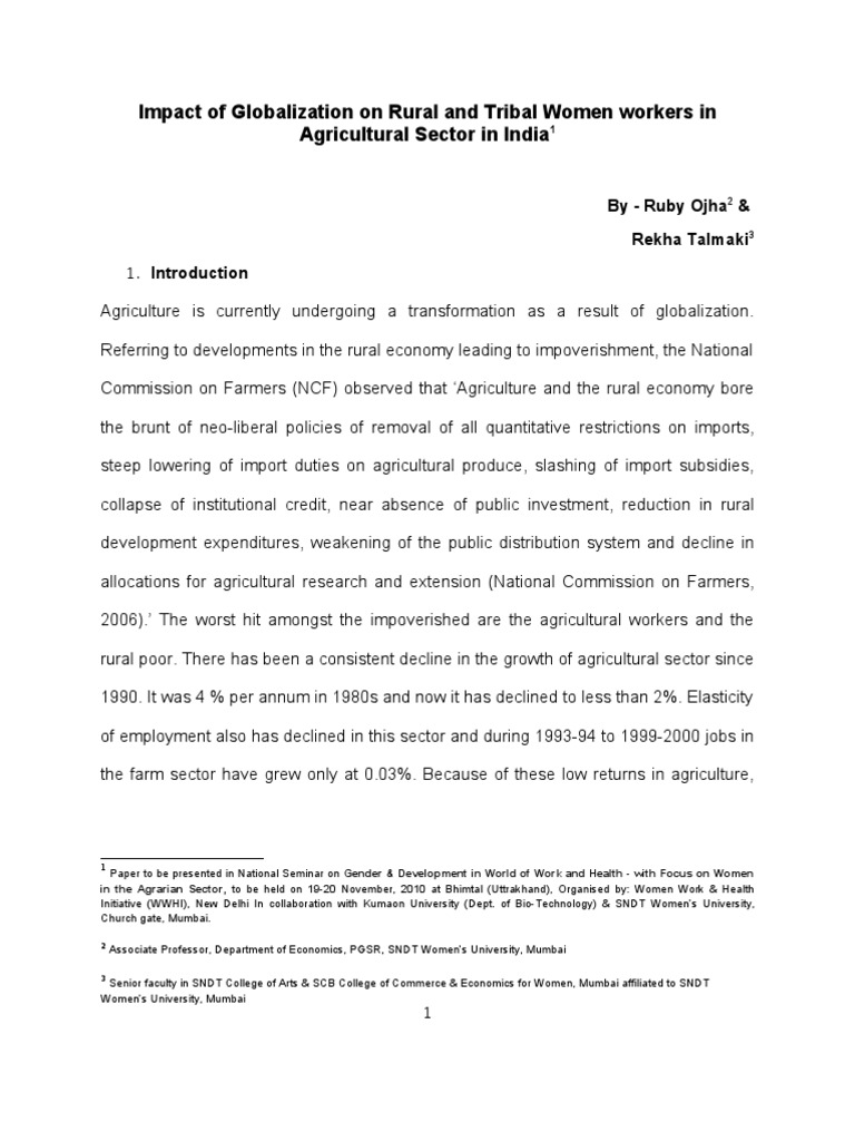 Globalization's Impact on Rural Women in India | PDF | Empowerment ...