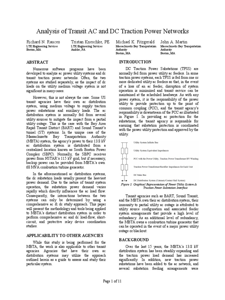 Analysis of Transit AC and DC Traction Power Networks | PDF | Rectifier ...