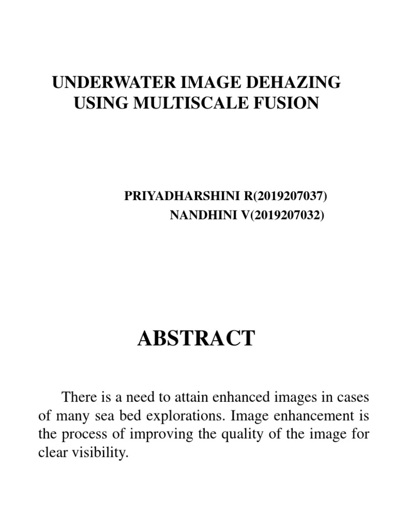 Underwater Image Enhancement Techniques | PDF | Image Editing | Imaging
