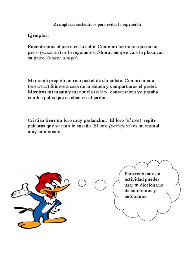 Reemplazar Sustantivos para Evitar La Repetición | PDF