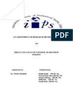 Impact of Locus of Control on Decision Making