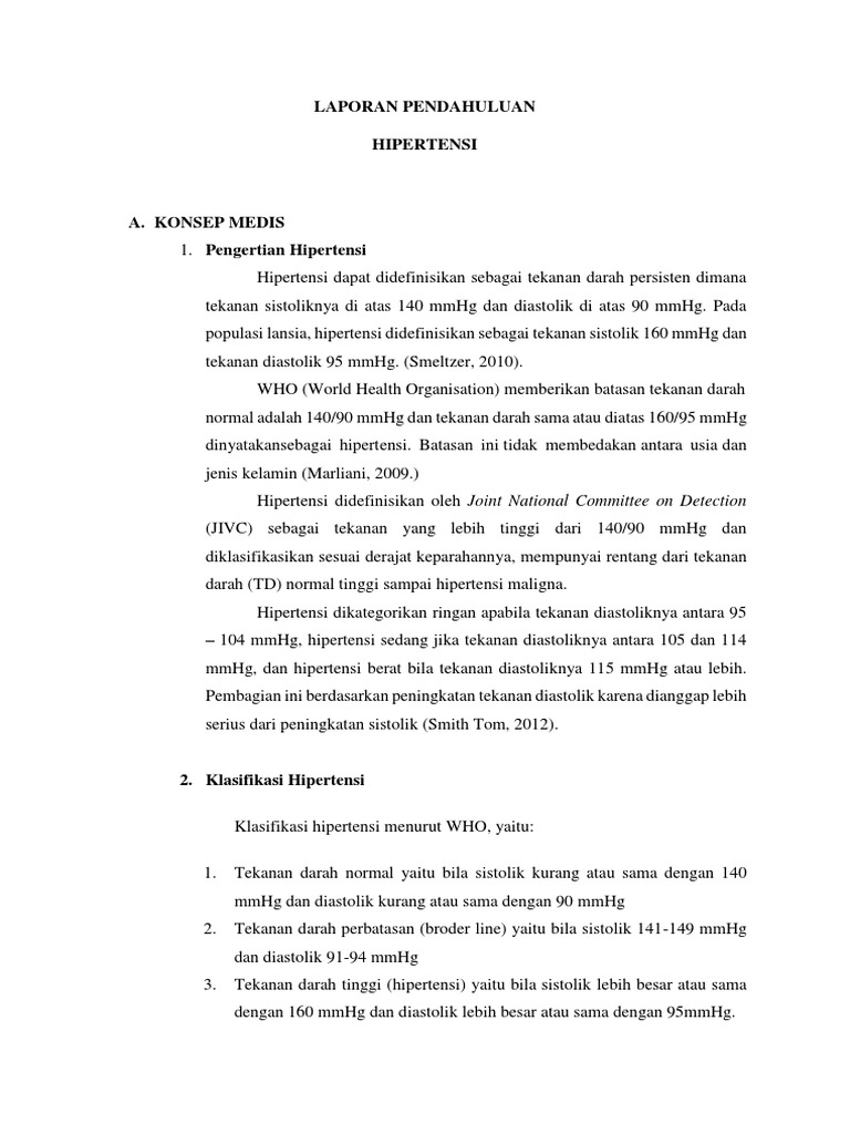 LAPORAN PENDAHULUAN HIPERTENSI