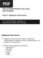 DML (UE18CS205) - Unit 5 (Algebraic Structures)