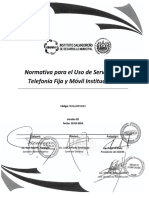 Normativa para El Uso de Servicio de Telefonía Fija y Móvil Institucional PDF