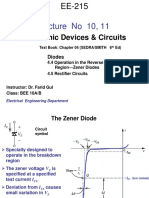 EE-215 Lecture 10, 11 Zener Diode, Rectifier